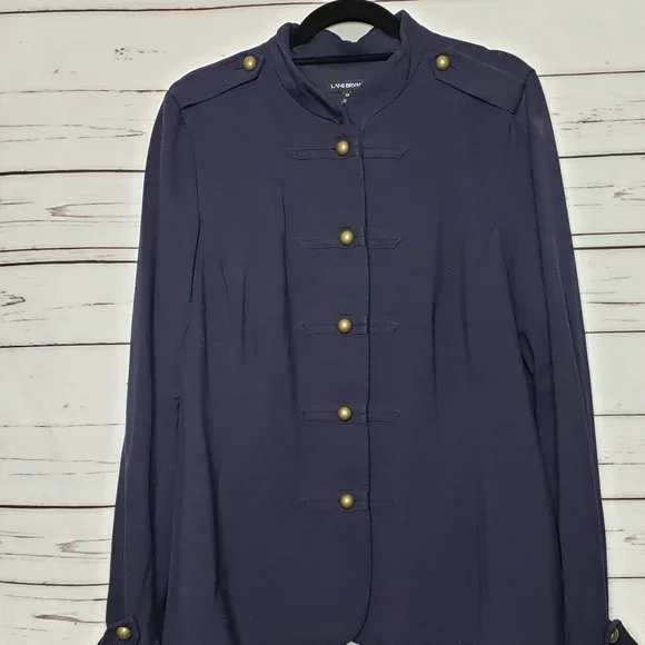 Lane Bryant Navy Blue Military Knit Blazer/Jacket - Picture 2 of 11